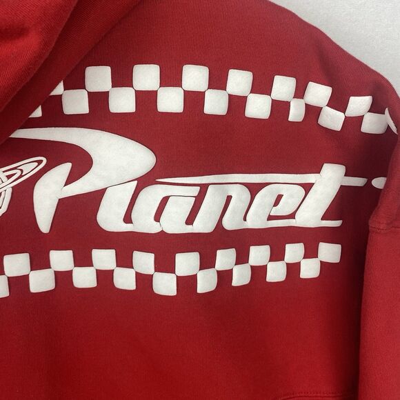 Disney Spirit Jersey Pizza Planet Zip Up Sweater Adult Medium Red Hooded - Picture 6 of 12